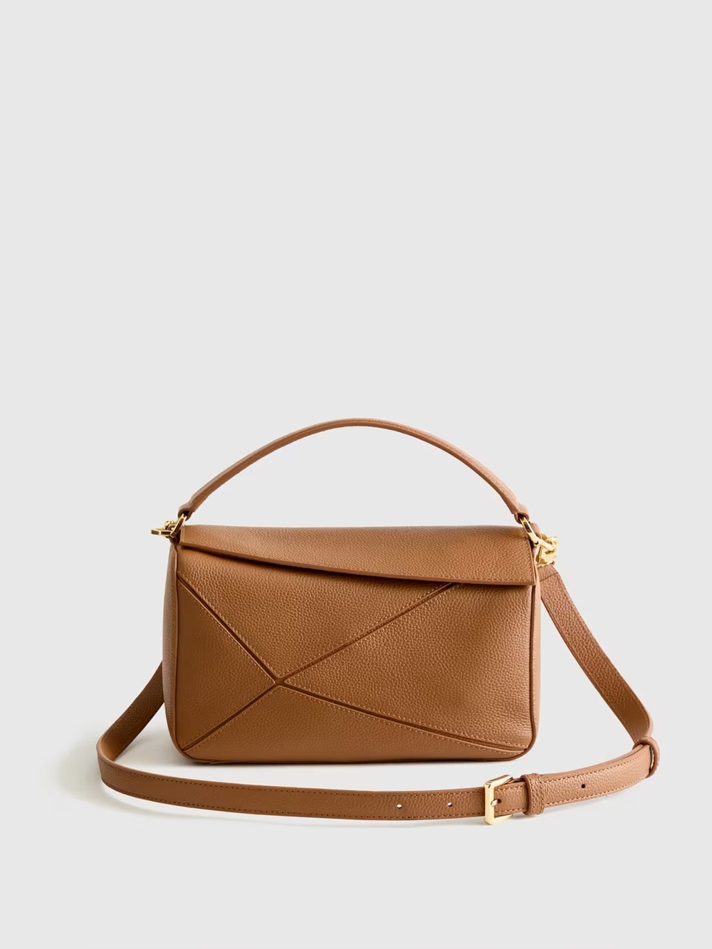Quince Sabine Crossbody Convertible Leather Bag in Cognac - Picture 4 of 16